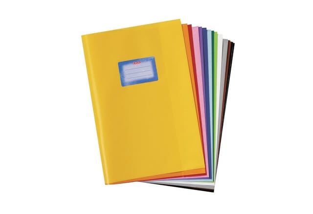 Herlitz Schulheft 10 Heftumschläge / Hefthüllen DIN A4 / Baststruktur / 10 verschiedene