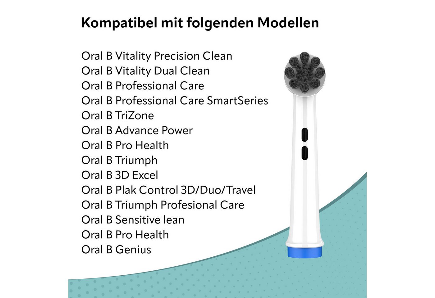 Wunder Zahnstocher Mundpflegecenter Aufsteckbürsten für Oral B (8er Pack) - Zahnbürstenaufsätze für Oral B, Aufsteckbürsten, Aufsteckbürsten kompatibel mit Oral B, Rotierender Impuls-Bürstenkopf Bild 4