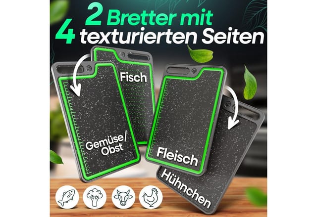 Loco Bird Schneidebrett Kunststoff spülmaschinenfest - 37,5x26,5cm großes Küchenbrett, Kunststoff, (Schneidebrett Plastik), messerschonender chopping board