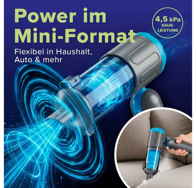LICHTERBLITZ Akku-Handstaubsauger 7,4 V grau/blau