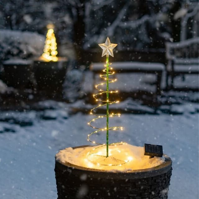 [niemals Verwendet] (warmweiß) Künstlicher, Solarbetriebener Weihnachtsbaumschmuck Für Den Außenbereich, Solar-gartenbeleuchtung, Led-weihnachtsbaumschmuck