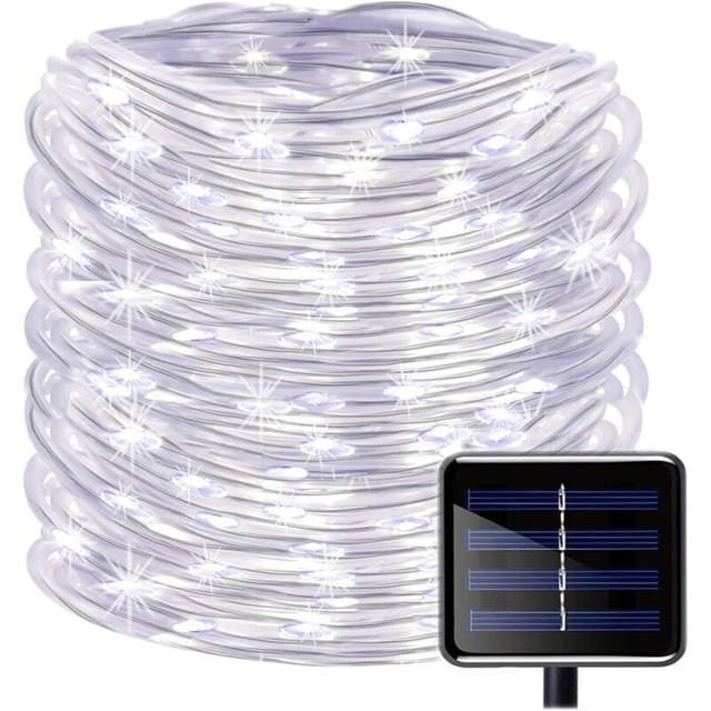 [niemals Verwendet] 100 Led Solar-lichterkette, Wasserdicht, 12 M (39 Fuß) Kupferdraht-lichterkette Für Den Außenbereich, Ideal Für Weihnachten Und Garten (weiß)