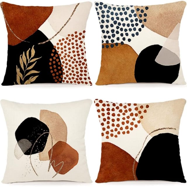 [niemals Verwendet] 45x45cm Kissenbezug-set (4 Stück) Leinenkissenbezug Moderner Boho-stil Sofakissenbezug Schlafzimmersofa Outdoor-kissenbezug