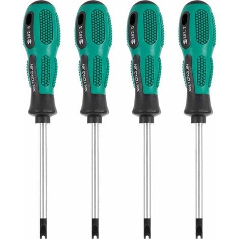 4-teiliges Set Ratschenschraubendreher Mit U-förmigen Und Offenen Bits. Chrom-vanadium-stahl. Ergonomischer, Rutschfester Griff. Für Festsitzende Schrauben.