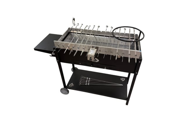 Grillpeter Mangal Set Batyr 80 mit 15er Drehspieß Edelstahlmotor