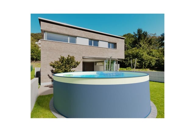 Waterman Stahlwandpool Rund 450 x 90cm Stahl 0,3mm Anthrazit Folie 0,2mm Sand Overlap
