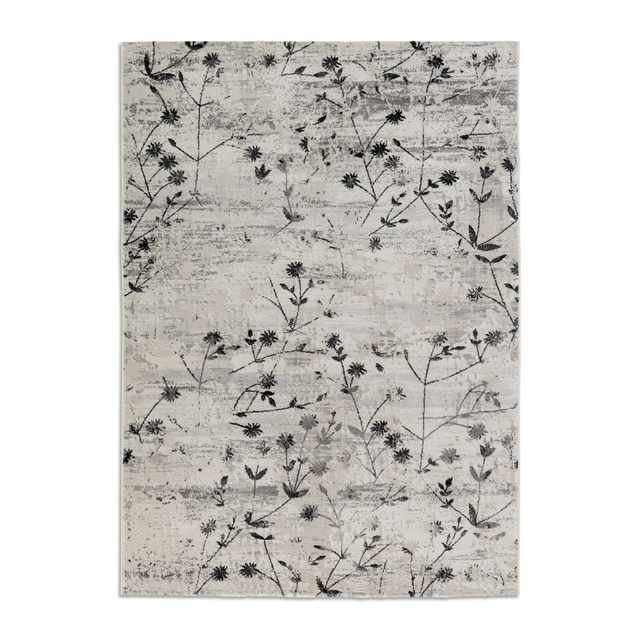 Astra Teppich 'Antea' Blumen schwarz 133 x 190 cm