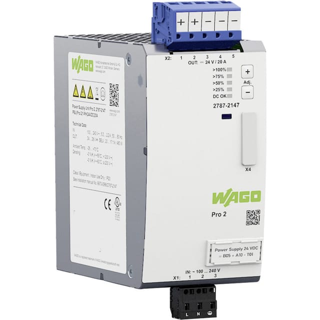 WAGO 2787-2147 - Stromversorgung, Pro 2, 1-phasig, 24 V DC / 20 A
