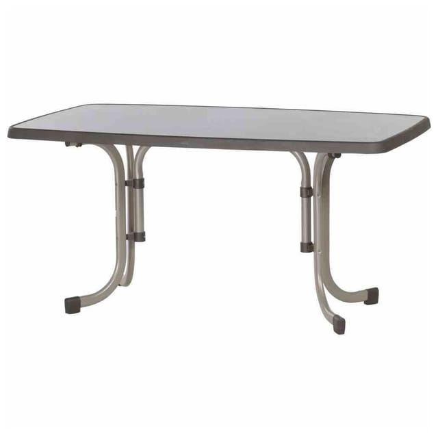 SIEGER Boulevard-Klapptisch, 150x90x72 cm, chamapgner Stahrohrgestell, Mecali