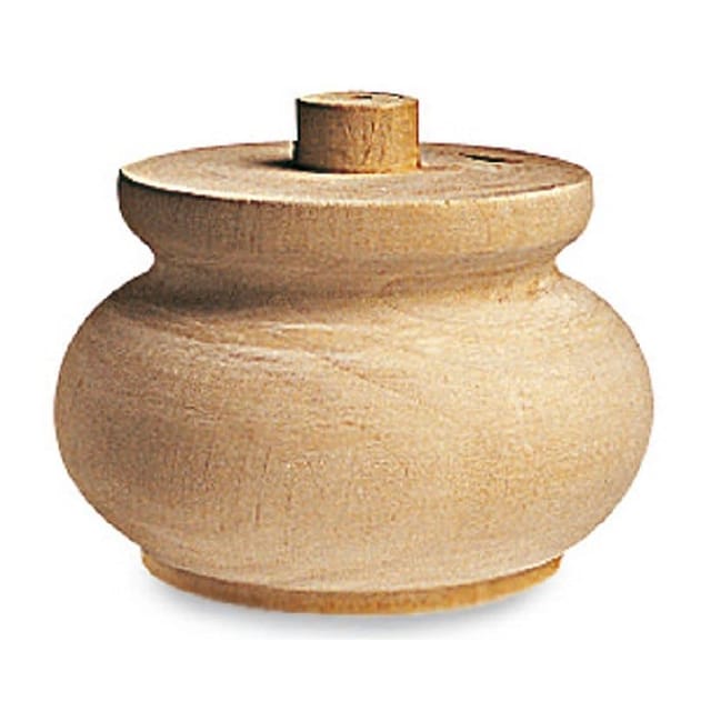 Gedotec Möbelfuß CLAUDIA aus Holz mit Holzdübel, Ø 75 mm