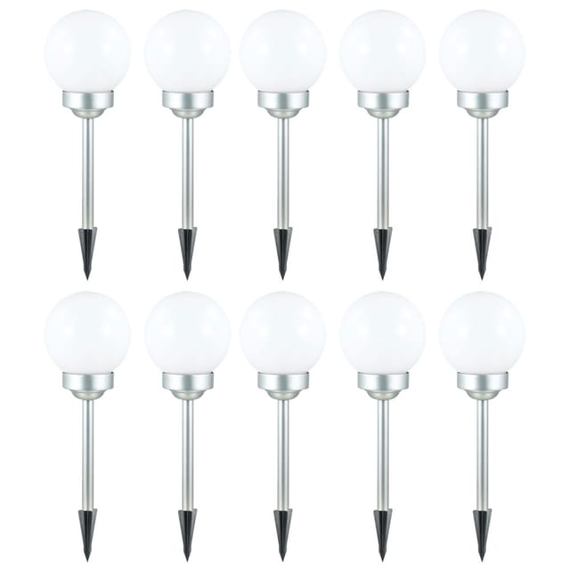 10er Set Led Steck Solar Leuchten Außen Beleuchtungen Kugel Stand Lampen Garten Dekorationen