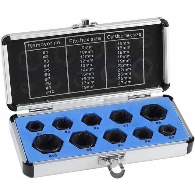 [niemals Verwendet] Set Mit 10 Mutternausdrehern, Bolzenausdreher Aus Aluminiumlegierung Zum Entfernen Von Abgenutzten Oder Beschädigten Bolzen,