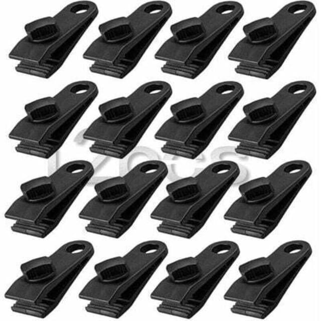 [niemals Verwendet] 12-teiliges Planenclip-set, Robuste Planenclips Für Schnellmarkisen, Zelte, Planen, Wohnwagen, Gartensonnenschutz, Schwarz (12)