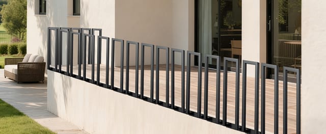Randaco 100cm Schwarztreppengeländer U-form Eisen Handlauf Geländer, Eisengeländer Innen Und Außen Universal Seitlich Montiert