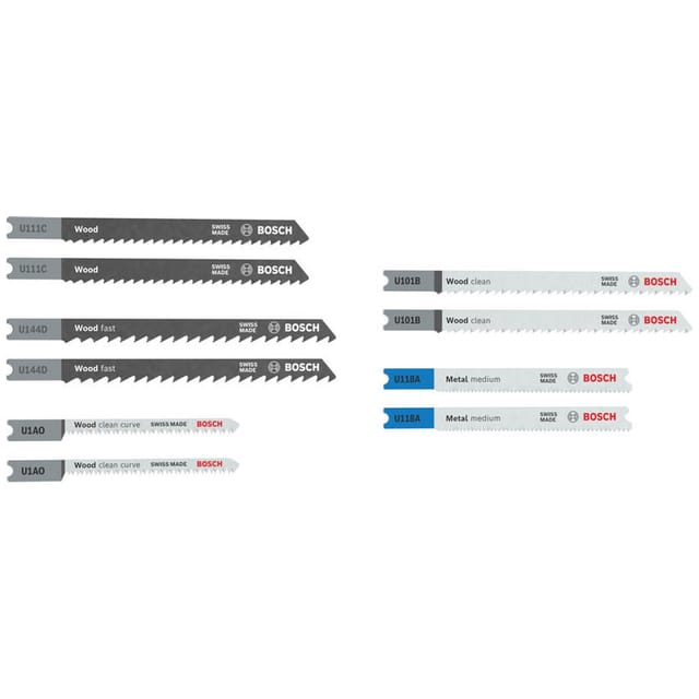 Bosch Stichsägeblatt Set Wood And Metal Basic, U-schaft, 10-tlg.