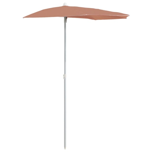 Maison Exclusive - Halb-sonnenschirm Mit Mast 180x90 Cm Terrakott
