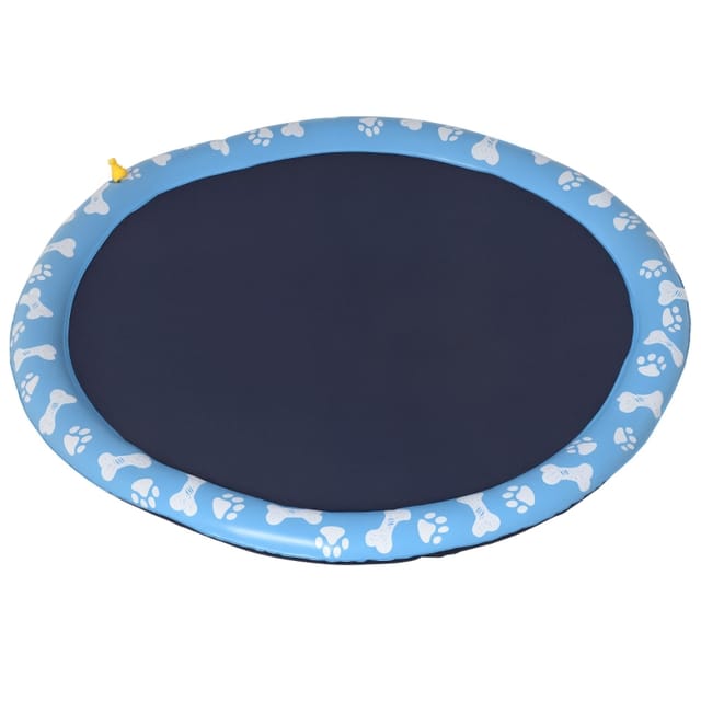 Bewässerungsmatte Für Hunde – Rutschfeste Aufblasbare Matte Mit 150 Cm Durchmesser Aus Strapazierfähigem Pvc, Ideal Für Den Außenbereich Und Heiße Tage