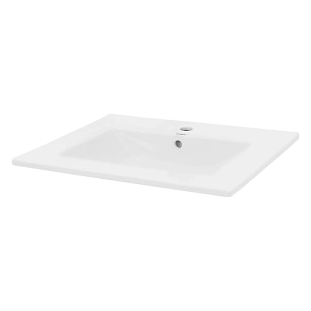 Luxebath - Ecd Germany Waschbecken Waschtisch 610 X 465 X 175 Mm Keramik Weiß Einbaubecken Einbauwaschbecken Waschschale Handwaschbecken Einbauwaschtisch Aufsatzwaschbecken Spülbecken Wasserfall Waschschüssel