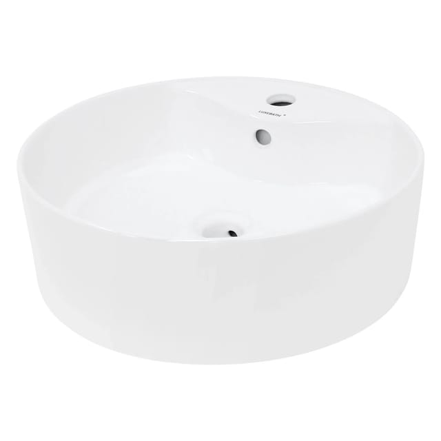 Ecd Germany Waschbecken Waschtisch Ø 460 X 155 Mm Aus Keramik Rund Weiß - Aufsatzbecken Aufsatzwaschbecken Handwaschbecken Aufsatzwaschtisch Spülbecken Becken Wasserfall Waschschale Waschschüssel