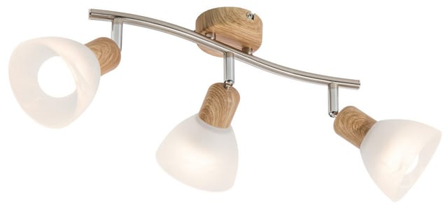 Led Deckenleuchte Spots Verstellbar Holzoptik Glas Alabaster Optik B 40 Cm