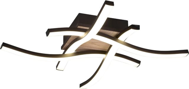 Reality Leuchten - Led Deckenleuchte Route Flach Schwarz 4 Flammig Warmweiß Quadrat, 46cm