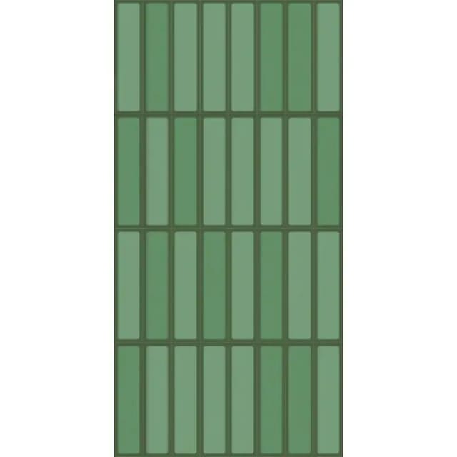 Revêt Wandpaneelmuster SPC Wall Butcherblock (Grün Hochglänzend, 280 x 160 x 3,7 mm)