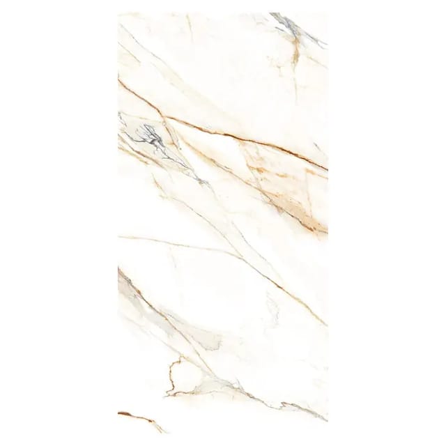 Feinsteinzeugfliese Venet (60 x 120 cm, Weiss/Gold, Matt)