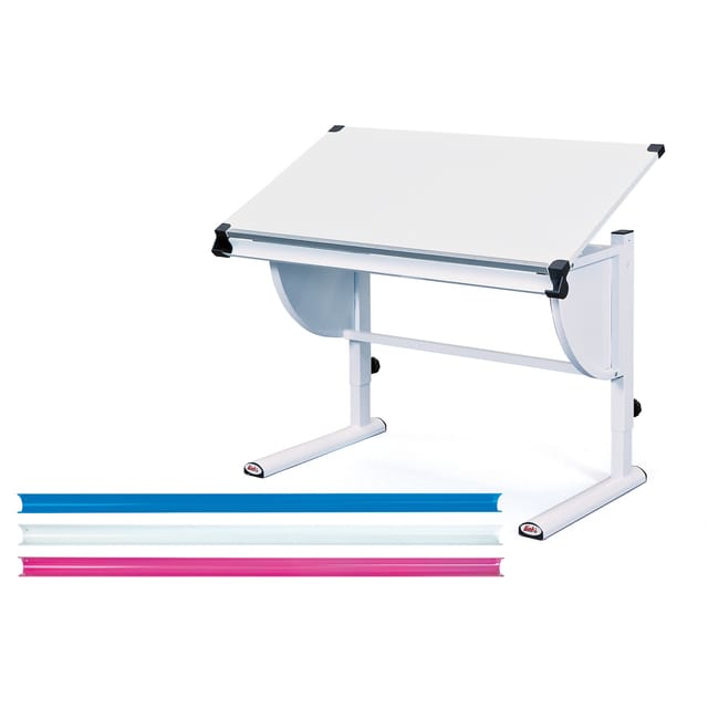 Inter Link Schülerschreibtisch Milo 3 in 1 in weiss, blau und pink