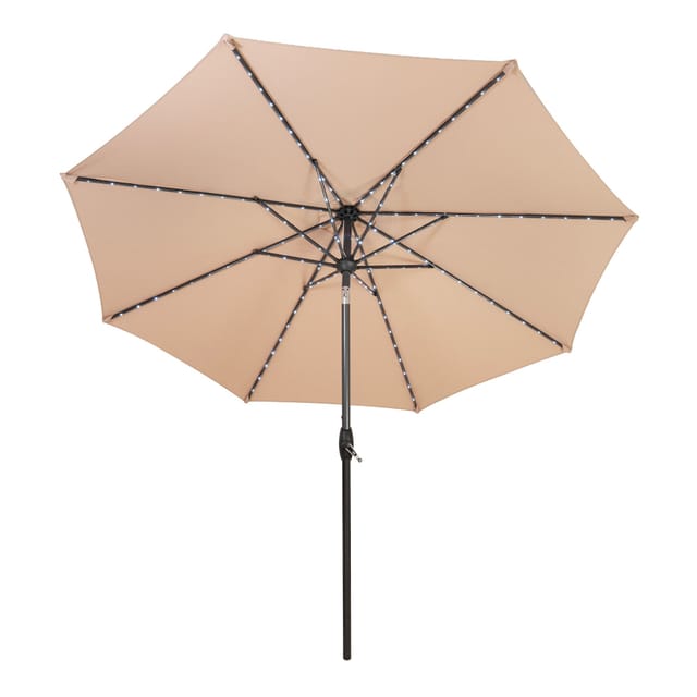 Led-kipp-sonnenschirm 2,7m Beige Gartenschirm Terrasse