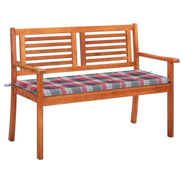 2-sitzer-gartenbank Mit Auflage 120 Cm Massivholz Eukalyptus Vidaxl666693