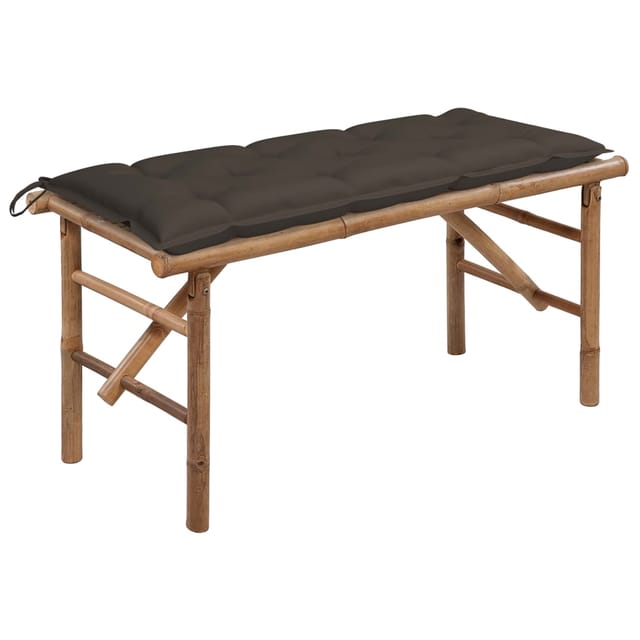 Vidaxl - Klappbare Gartenbank Mit Auflage 118 Cm Bambus