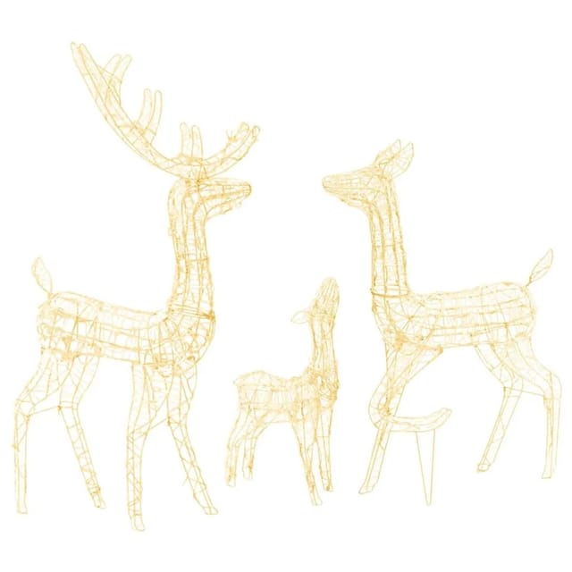 Vidaxl Led-rentier-familie Weihnachtsdeko Acryl 300 Led Warmweiß