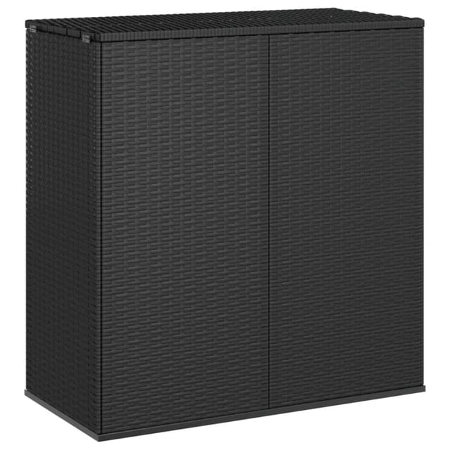 vidaXL Garten-Kissenbox Schwarz PE Rattan 100x49x103,5 cm