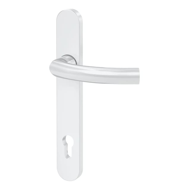 Basi - 1/2-Schmalrahmen-Garnitur - SR 4100 PZ - Rund - Edelstahl Weiß - Lochung PZ - 92-8 mm - 7839-0109