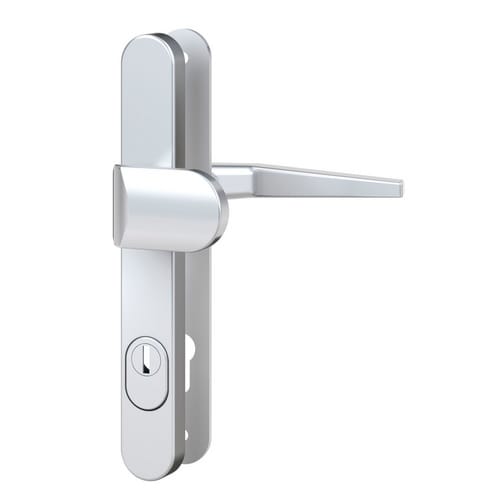 Basi - ES0 ZA - Vollmaterial-Schutzbeschlag - Schmalrahmenschild Rund Alu F1 Lochung PZ WG 92-8mm - ZA - 7903-0401
