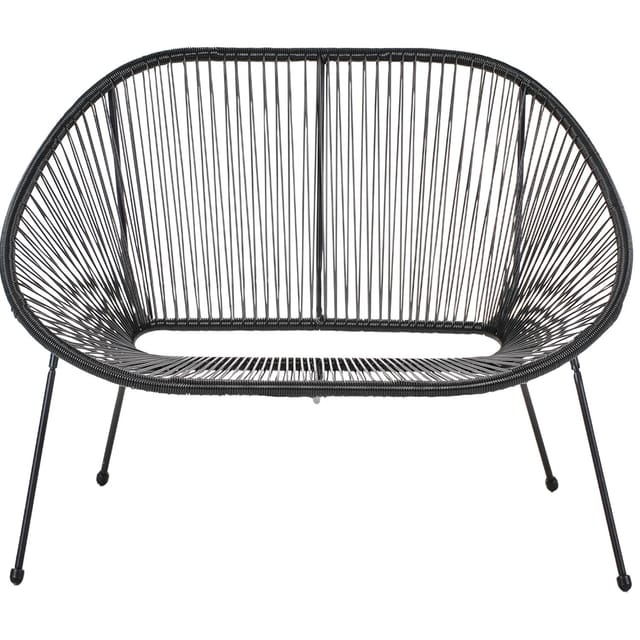 Beliani Gartenbank Schwarz 78x114x88