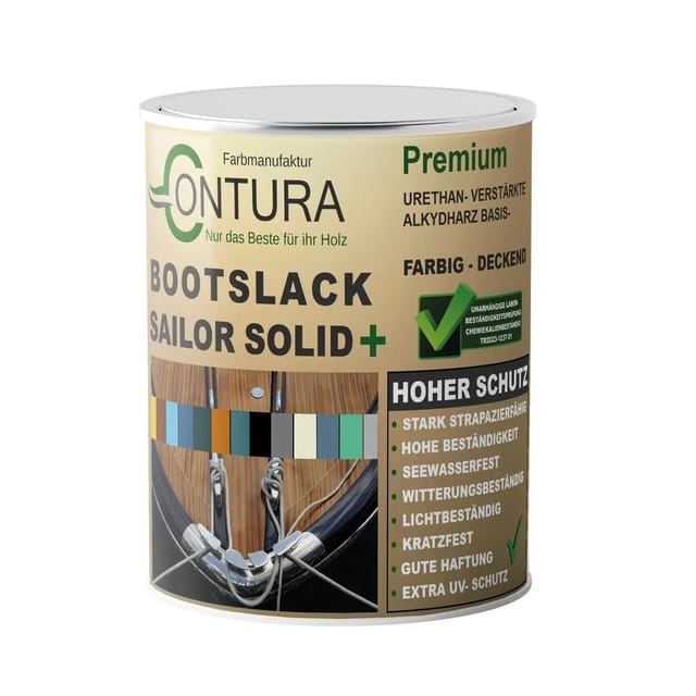 Contura Bootslack Farbig Yacht Buntlack Metall Holz GFK Boot Glänzend 1 Liter Weiß RAL 9010 Analog