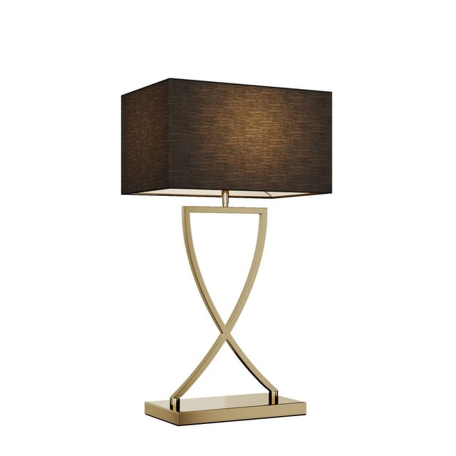 Lucande Tischlampe Evaine 9624550 Modern in Schwarz aus Metall 1-flammig E27 Wohnzimmerleuchte