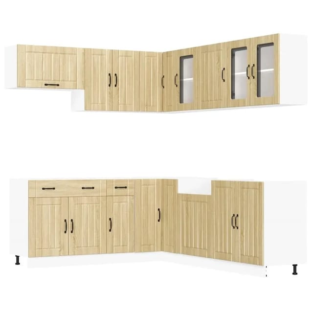 vidaXL 11-Tlg Küchenschrank-Set Lucca Sonoma-Eiche Holzwerkstoff 3314924