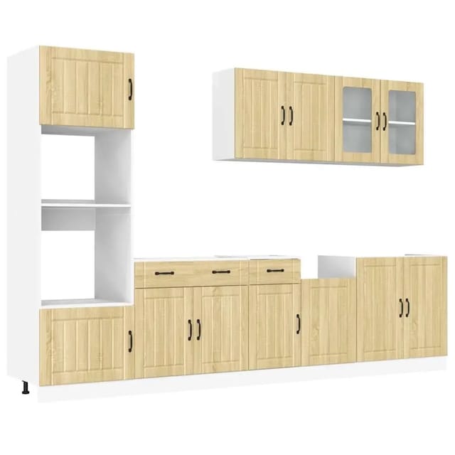 vidaXL 7-Tlg Küchenschrank-Set Lucca Sonoma-Eiche Holzwerkstoff 3314744
