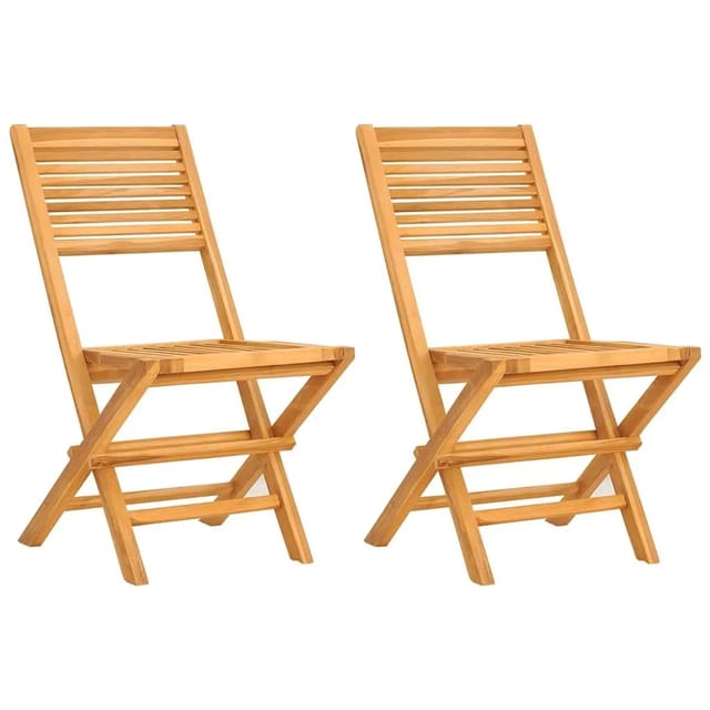 vidaXL Gartenstühle 2 Stk Klappbar 47x62x90 cm Massivholz Teak 362761