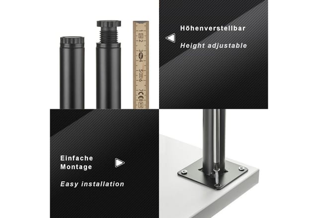 SOTECH Möbelfuß LIMA D25 x 80 Schwarz Matt