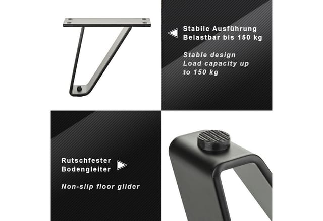 SOTECH 4 Stück Möbelfuß TANGO 108,5 mm Schwarz Matt