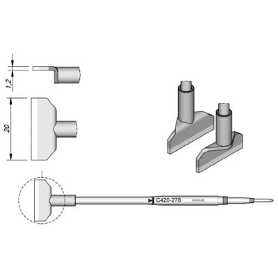 Lötspitze Serie C420, C420278/20,0mm, für Dual-In-Line-IC