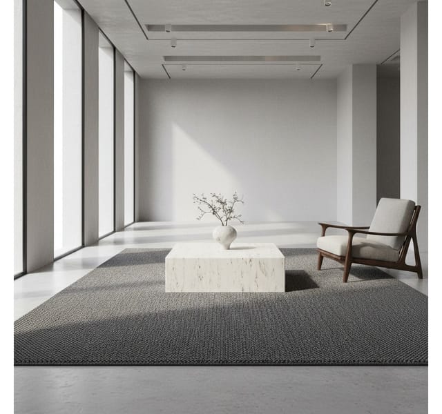 KADIMA DESIGN Teppich CIMA Wohnzimmer Schlafzimmer Waschbar Wohnzimmerteppich Esszimmer, Rechteckig, Höhe: 7 mm, Grau, 60x100 cm, Webteppich Strapazierfähig Einfarbig Waschbar