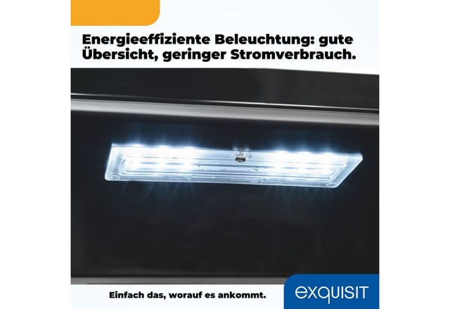exquisit Getränkekühlschrank GKS120-GT-160C schwarz, 84 cm hoch, 54 cm breit, klein,kompakt,dekorativ, überall platzierbar für immer kühle Getränke