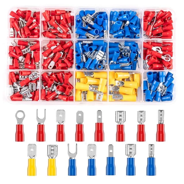 280 Elektrische Crimp-anschlüsse, 15 Typen, Crimp-steckverbinder, Verschiedene Flache Und Runde Anschlüsse.