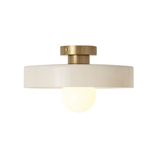 Qazqa Retro Deckenleuchte Bronze Mit Beigem Glas - Jina