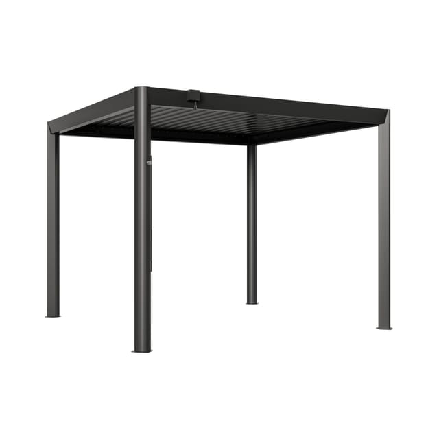 Primeyard Pergola 3,5x3 M Aluminium Pfosten Und Lamellendach Aus Stahl - Anthrazitfarbene Terrassenüberdachung