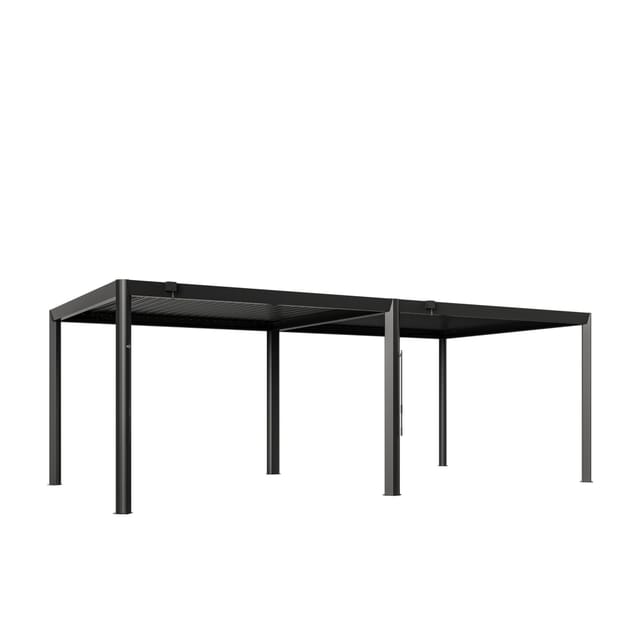Primeyard Pergola 3,5x7 M Aluminium Pfosten Und Lamellendach Aus Stahl - Anthrazitfarbene Terrassenüberdachung